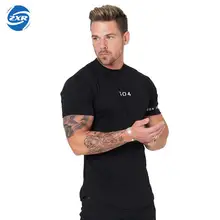 Zuoxiangru Мужская Спортивная футболка с короткими рукавами из хлопка для бега для тренировок и бега для спортивного зала и фитнеса дышащая футболка