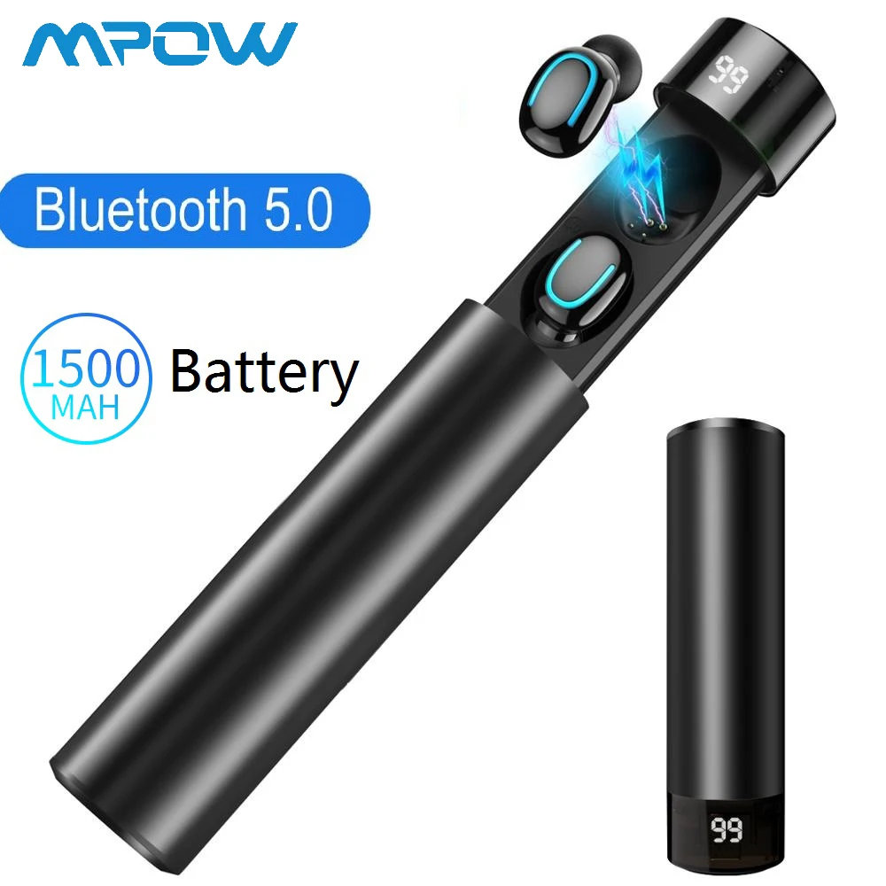 Q67 TWS настоящие беспроводные наушники для Mpow Bluetooth 5,0 наушники с 1500 мАч большой емкости 3D стерео наушники с цифровым дисплеем