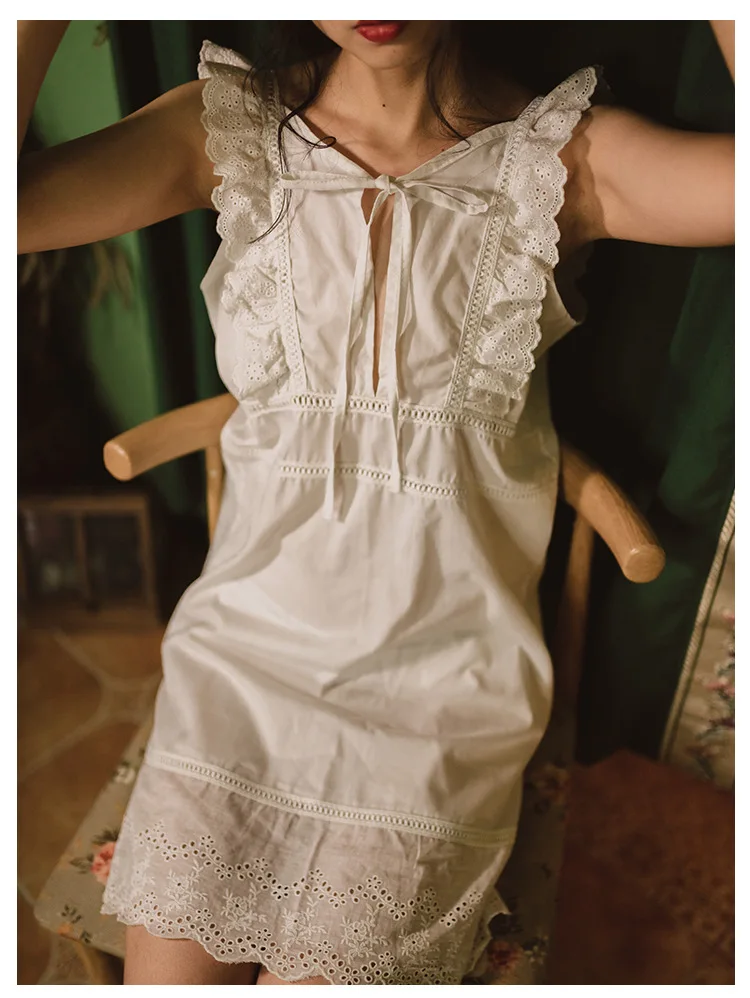 Сексуальная викторианская одежда для сна с v-образным вырезом кружевное Ночное Платье Винтажный Дворцовый стиль ночная рубашка хлопок ночная рубашка с вырезом Женская домашняя одежда