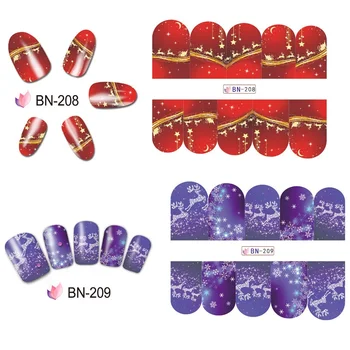 

Mtssii Water Transfer Stickers for Nails Christmas Sliders for Nails 12 pcs/set Nail Art Sticker 2018 Manicure Pedicure Supply