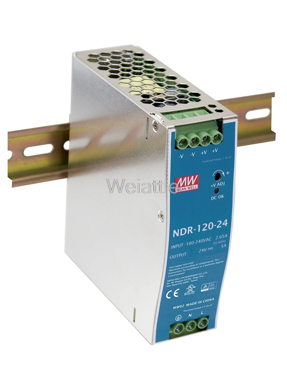 MEAN WELL оригинальный NDR-120-12 12V 10A meanwell NDR-120 120W блок питания промышленной DIN-рейки с