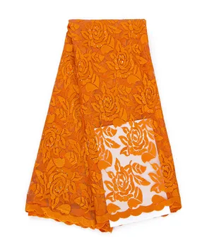 

French Net Lace Fabric 2016 Latest african guipure lace fabric with embroidery mesh nigerian tulle lace fabricYD1024545