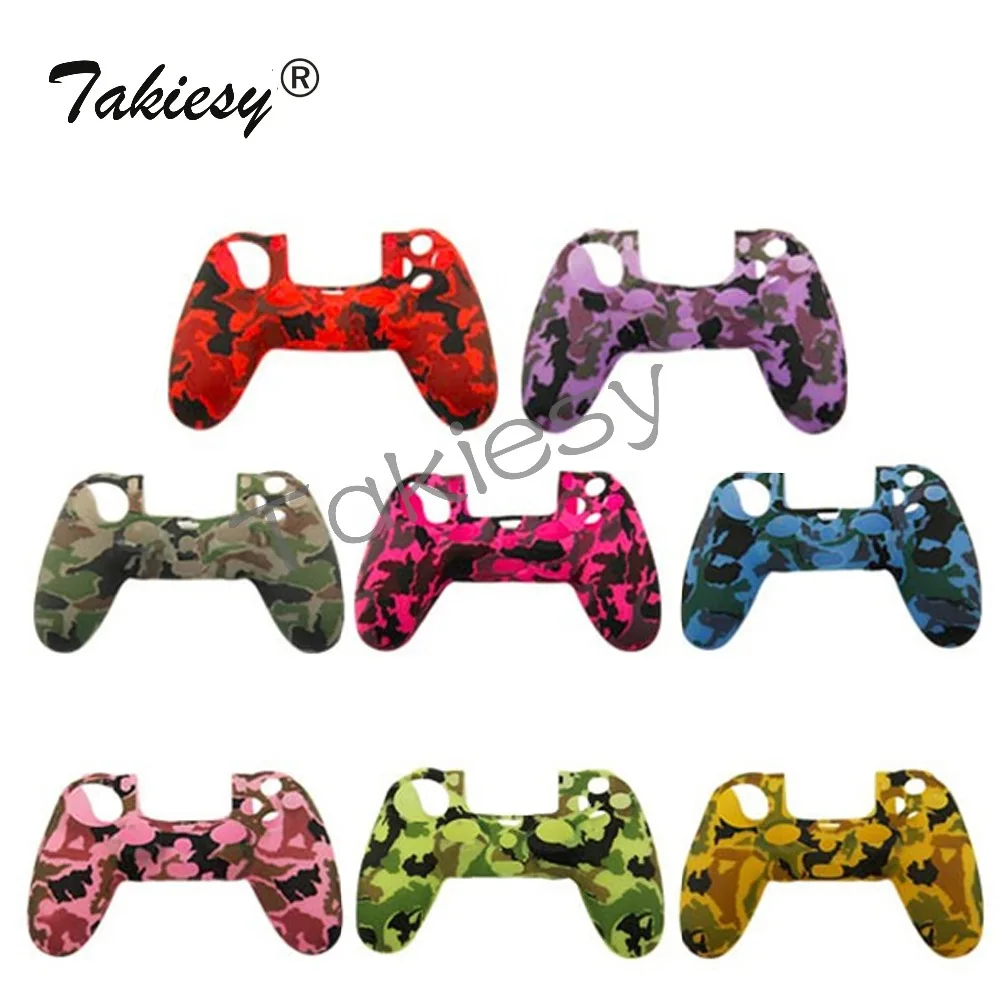 Takiesy 8 цветов Силиконовый Камуфляжный защитный кожаный чехол для sony Dualshock 4 PS4 DS4 Pro тонкий контроллер