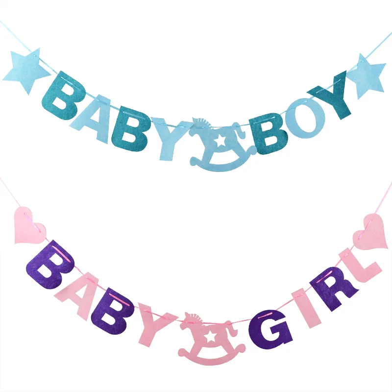 

3M Baby Shower Baby Boy/Girl Felt Banner Party Decoration Bunting Home Favor Party Supplies Baby Kids Birthday Decorations