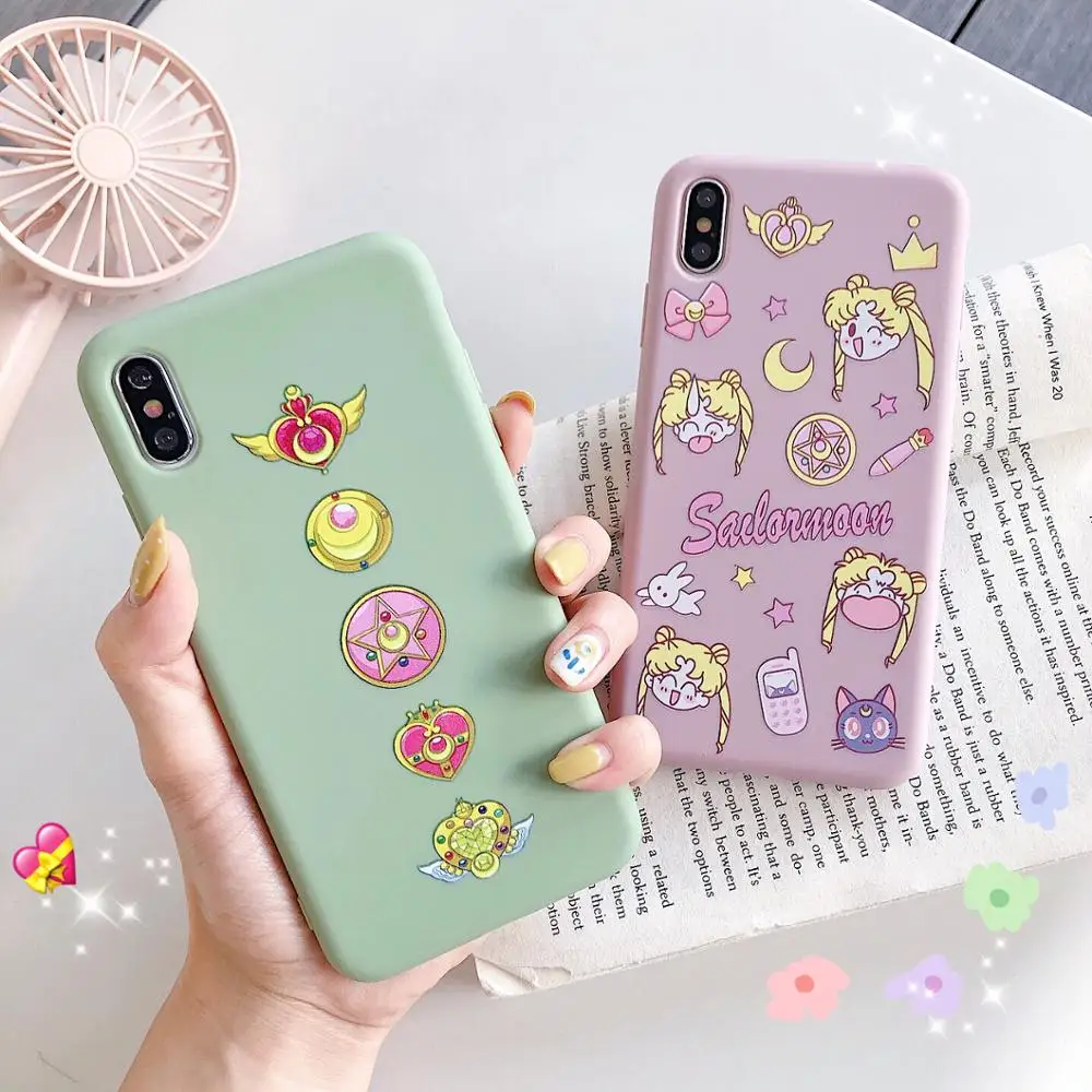 Японские Аниме кавайная морская Луна Чехол для телефона iPhone 6 S Plus 7 8 Puls X XS MAX XR