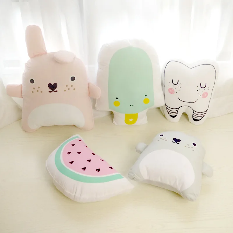 

Cute Ins Teeth Chinchillas Cushion Totoro Ice Cream Watermelon Pillows Office Lumbar Children's Creative Gift Home Party Decor
