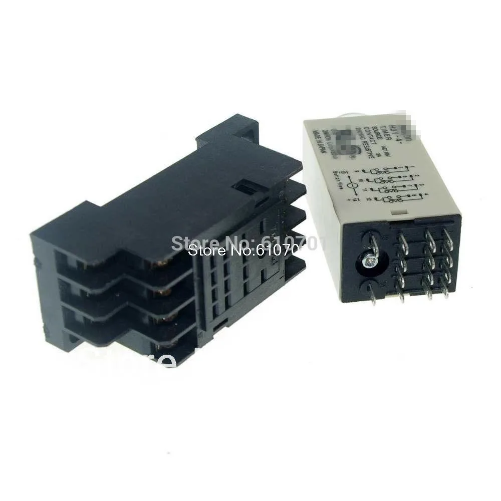 1 шт. 12VDC/24VDC/24VAC/110VAC/220VAC 12V H3Y 4 Мощность на реле задержки времени таймера 0 2 ~ 5 мин