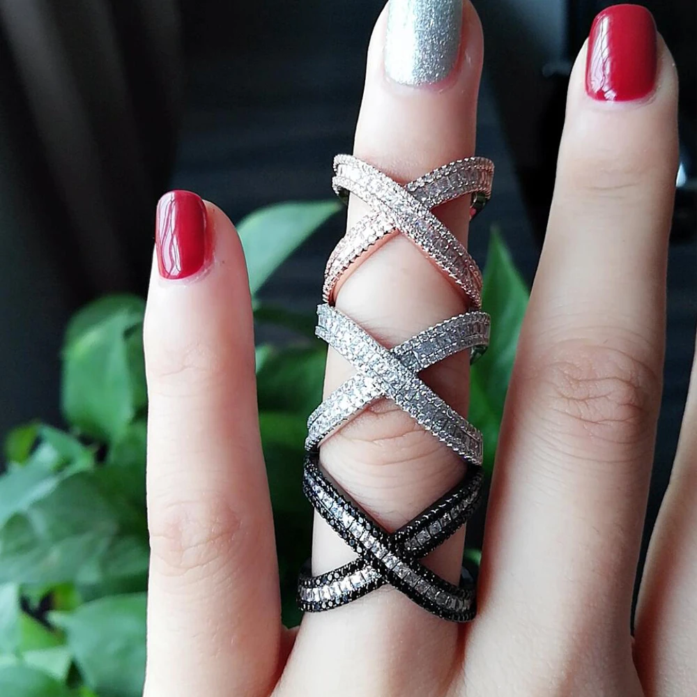 

missvikki New Trendy Rings boucle d'oreille femme 2019 X Design Bridal Wedding Rings Anniversary Gift For lover Attractive