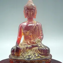 12 см*/Китайская ручная скульптура редкий янтарь, Будда была фигурка Будды