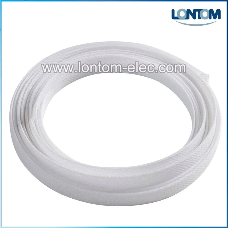 white PET Braided Sleeving