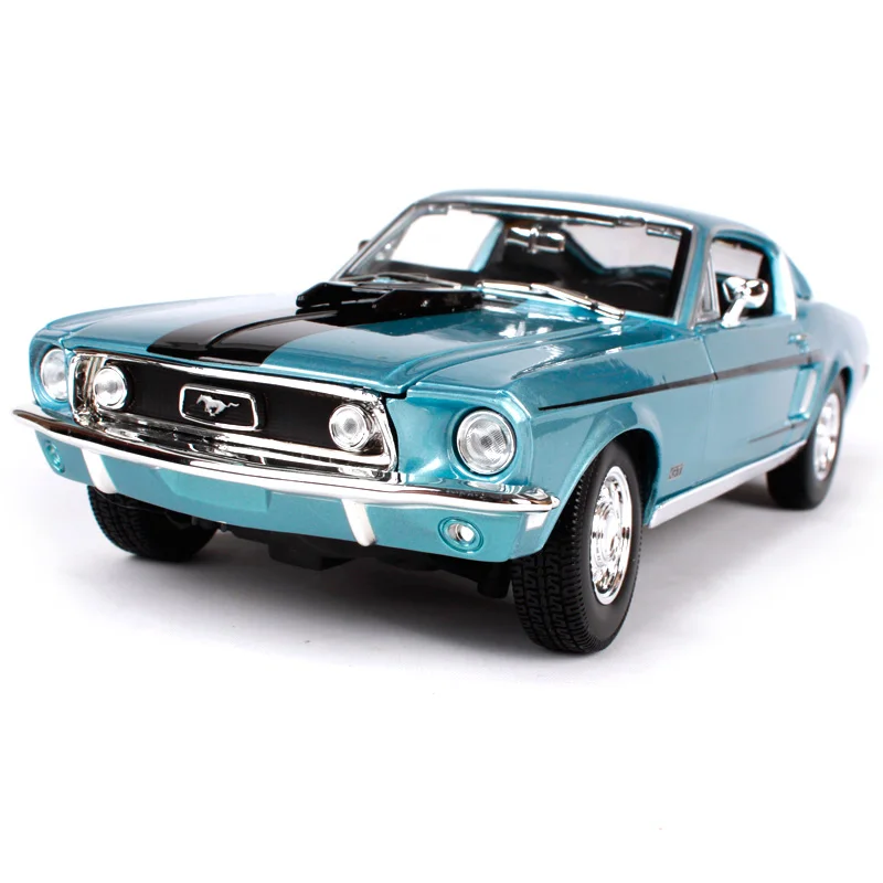 Maisto 1:18 1968 ford mustang gt cobra jet blue car diecast 260*100*75 мм роскошная классическая модель