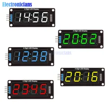 0.56 Pollici 4 Cifre 7 Segmenti Tubo Digitale Orologio Modulo Doppio Puntini Blu Giallo Bianco Verde Rosso Display a Led TM1637 per Arduino