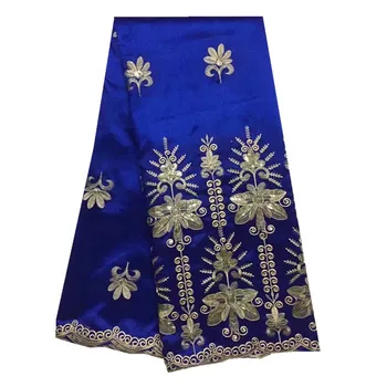 

The wholesale price 5 yards royalblue unique George lace African George Fabric With Sequins for wedding dress 2018 Hig zgl71-35