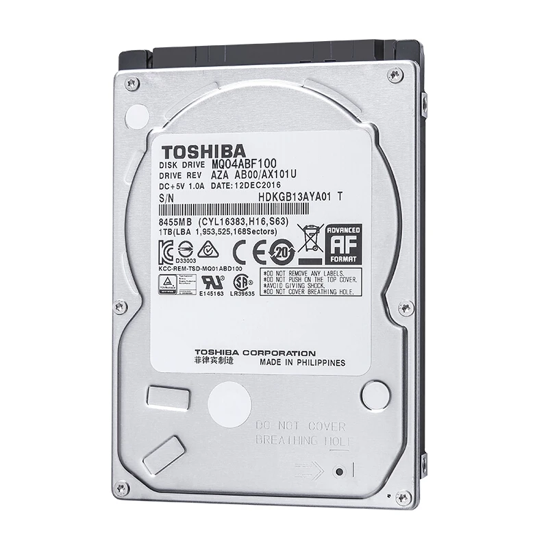 

TOSHIBA 1TB 2.5" Hard Drive Disk Internal HD HDD 5400RPM 128MB Cache 2.5" SATA3 for Notebook Laptop MQ04ABF100