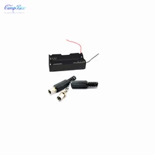 50Pcs 2×18650 Battery Case Holder Socket Wire Junction Box With 15cm Wires, 5.5/2.1 DC Plug