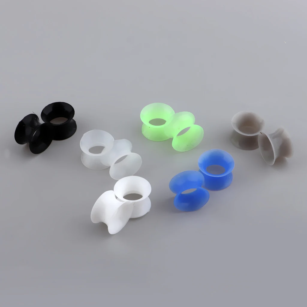 MagiDeal 12Pcs Silicone Double Flared Plugs Ear Gauges Stretching Expander 8mm-20mm