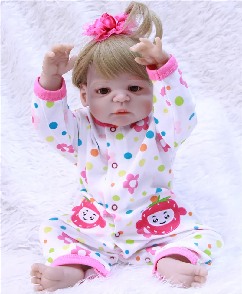 

55cm bebe girl reborn Full Body Silicone Reborn Baby toddler Doll Toy Child Birthday Present Christmas Gift boneca