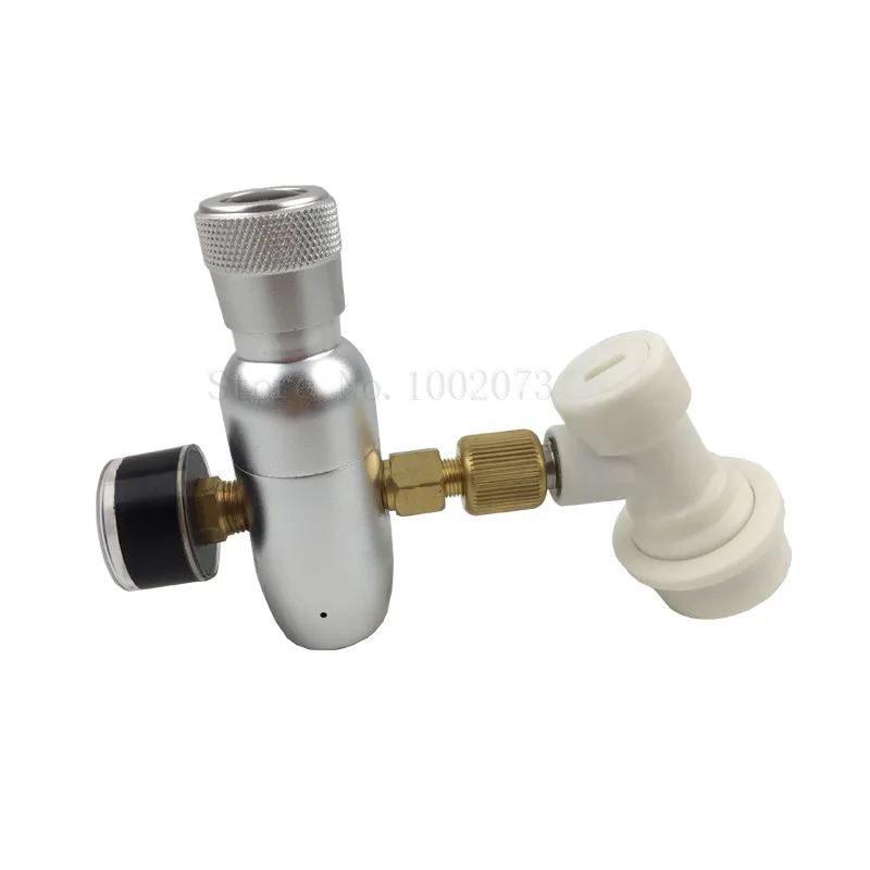 

Homebrew kegging,Premium Regulated CO2 Charger with Gas ball lock Disconnect fitting,mini CO2 Regulator,3/8" thread co2 thread