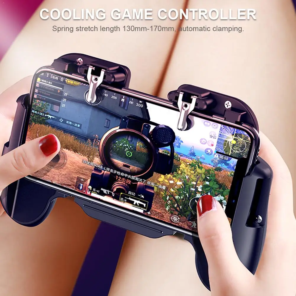 Game Controller Built - In Battery With Fan Cooling Grip Holder Button Auxiliary High Sensitivity PUGB Helper Trigger Shooting Game Controller Built - In Battery With Fan Cooling Grip Holder Button Auxiliary High Sensitivity PUGB Helper Trigger Shooting