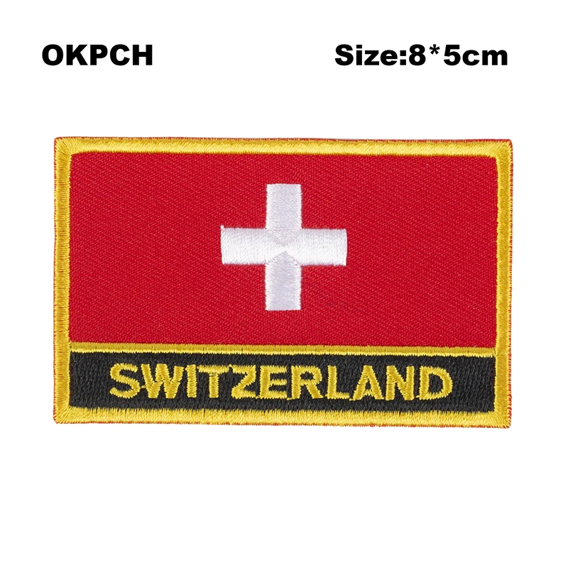 Швейцарский Флаг Лоскутная Ткань Вышивка патч cutstom DIY наклейки PT0149-R