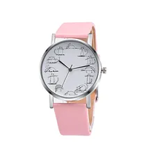 2017 Hot Sale Women Watches Dress Clock Retro Design Cartoon Cat PU Leather Band Analog Quartz Wrist Watch wholesale #7543009