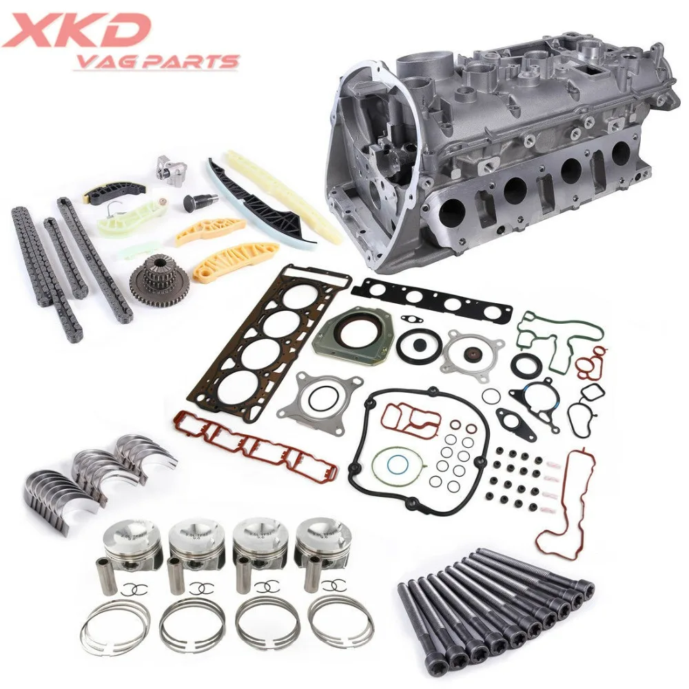 

EA888 Engine Rebuilding Kit&Cylinder Head Piston & Ring 21mm Set & Timing Set For VW Eos CC Jetta Golf Beetle AUDI A5 2.0T