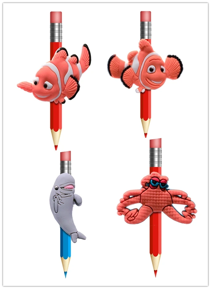 8Pcs/Set Pinding Nemo Pen Decorations Pencil Caps Child Toy Pencil Kids Accessories Present Pen