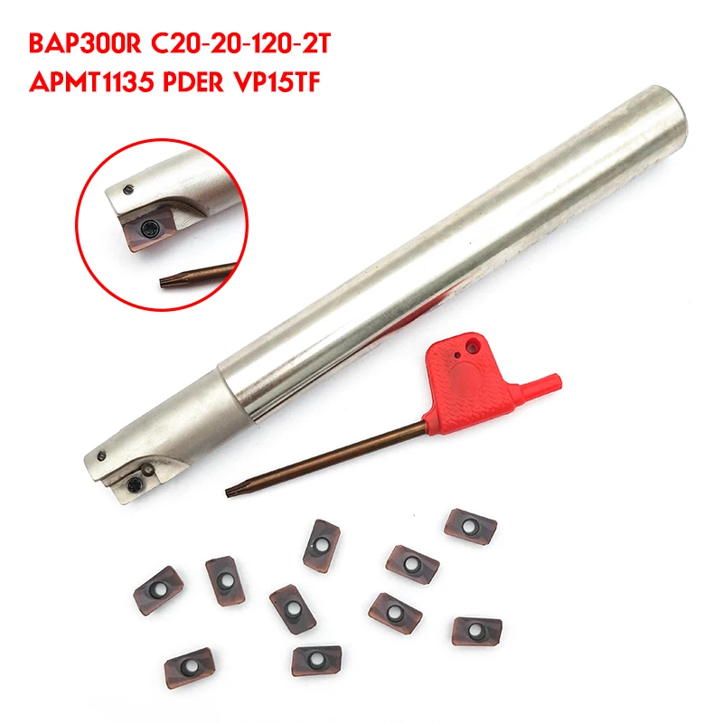1 шт. BAP300R C20-20-120-2T + 10 APMT1135PDER карбидные вставки 2 флейты 120 мм держатель длины для