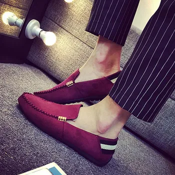 

Casual Comfortable And Convenient Slip-On Men'S Shoes Loafers Shoes Solid Color Non-Slip Driving Low-Top Men'S Shoes Male