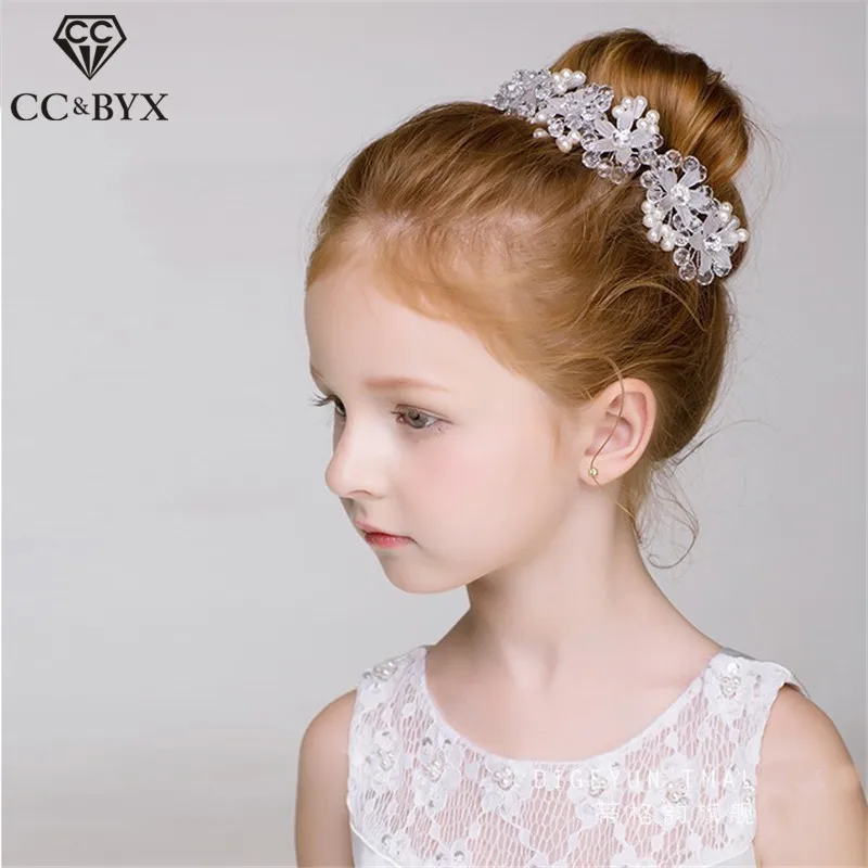 Cc Headband Tiara Crown Hairbands Pearl Crystal Wedding Hair