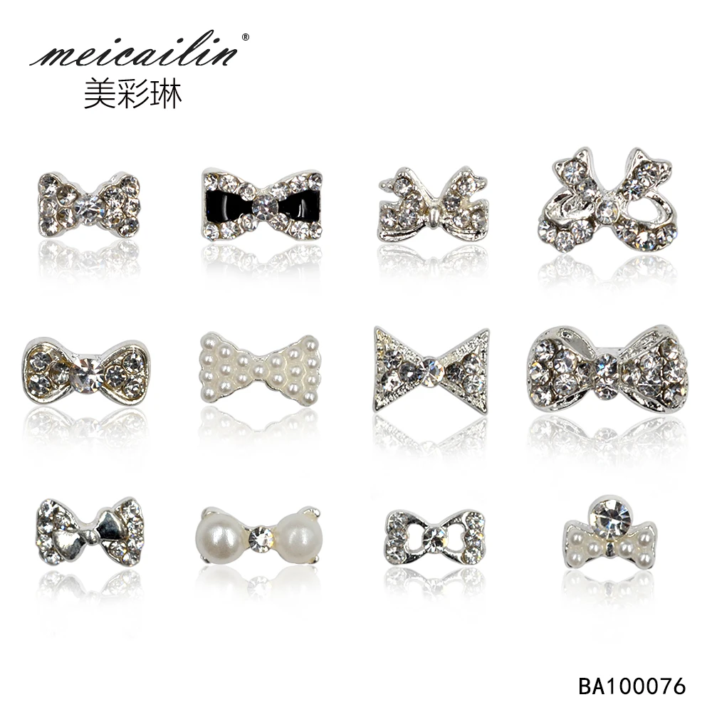 Meicailin 12 шт. украшение для галстука бабочки 3D сплав AB Nails аксессуары украшения