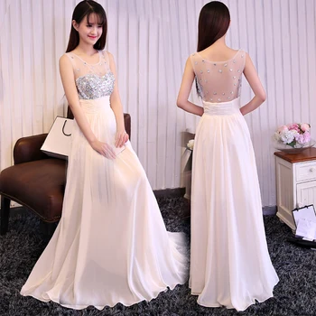 

New A Line 2019 Crystal O Neck Draped Long Evening Dresses Sleeveless Elegant Lace Embroidery Tank Party Prom Gowns gaun malam