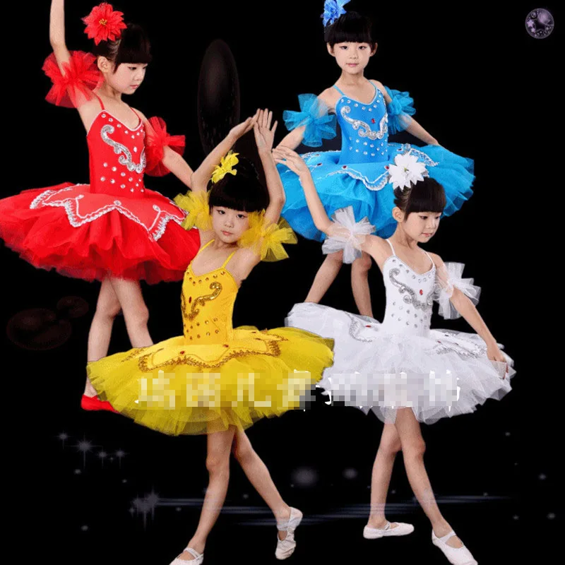 

2-15Y Children Ballet Tutu Leotard For Dance Bodysuit Dancewear Swan Lake Ballet Costume For Girl Stage Performance Ballet Dress