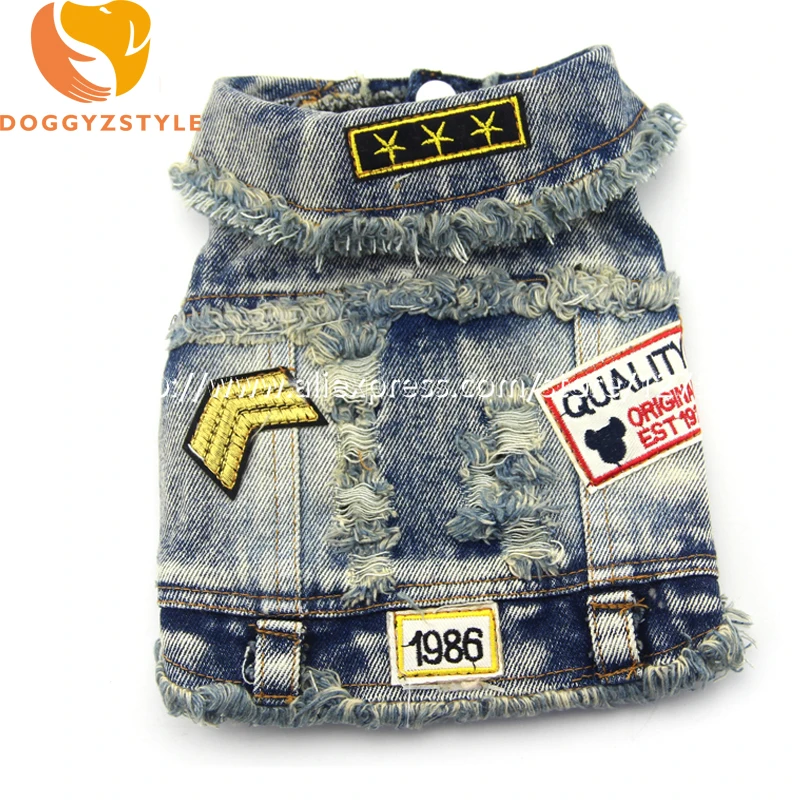 

Jean Dog Vest Puppy Cat Pet Denim Clothes Cowboy Number Coat Apparel For Small Dogs Teddy Yorkies Doggies Costumes DOGGYZSTYLE