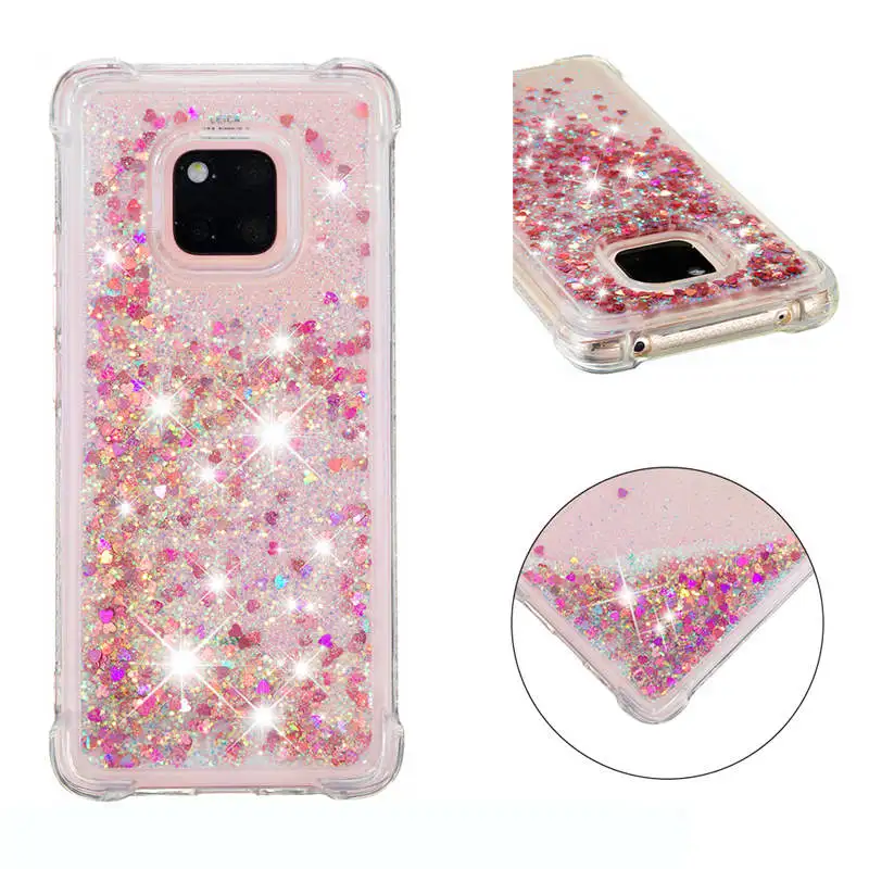 Для Huawei P20 Pro Mate 20 Lite 10 Dynamic Liquid Quicksand Bling Diamond блестящий чехол для P8 P9 2017 P Smart Cover |