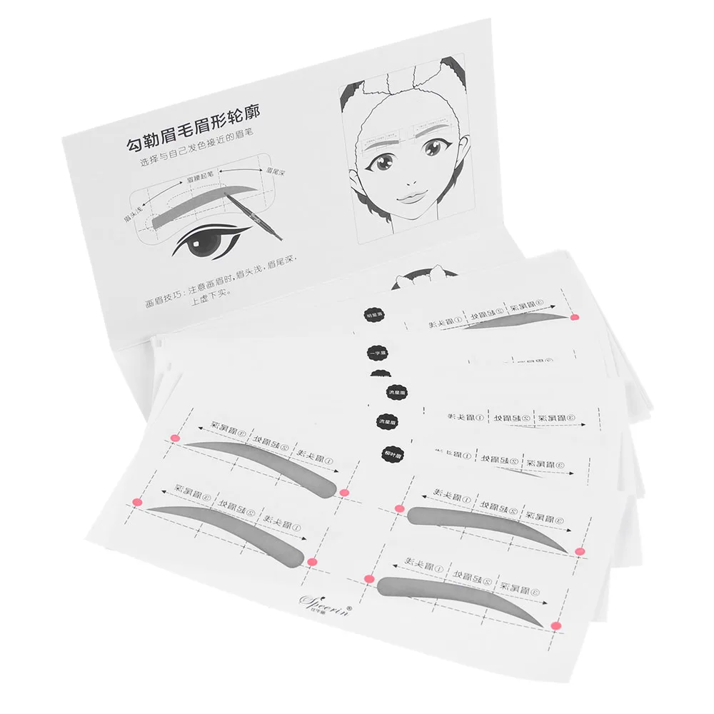 

32Pairs/Set Professinal Fashion Eyebrow Template Stickers Eye Brow Eyebrow Stencils Drawing Card Stencil Makeup Tools 8 Types