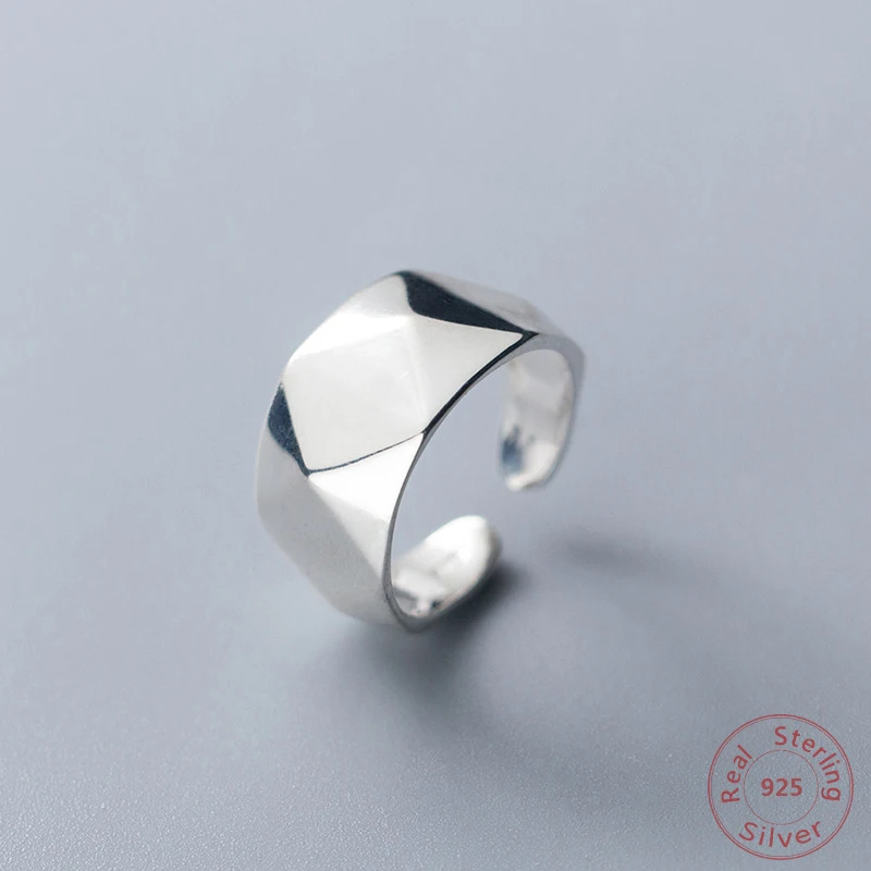 

Fashion Personality Geometric Original 925 Sterling Silver Ring for Women Punk Ring Female Adjustable Statement Jewelry