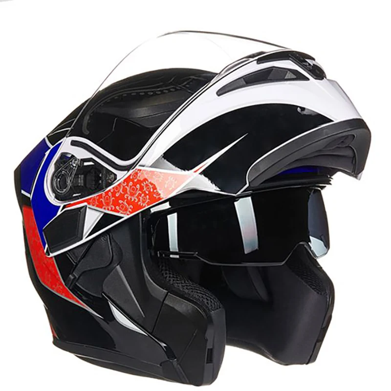 JIEKAI 902 мотоциклетный откидной шлем с двойным козырьком модульный шлем полный шлем гоночный шлем с двойными линзами capacete casco