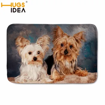 

HUGSIDEA Yorkshire Terrier Floor Mats Bathroom Mat Fashion Pet Dog Pattern Water Bath Rugs And Mats Anti Slip Custom Rug 40*59cm