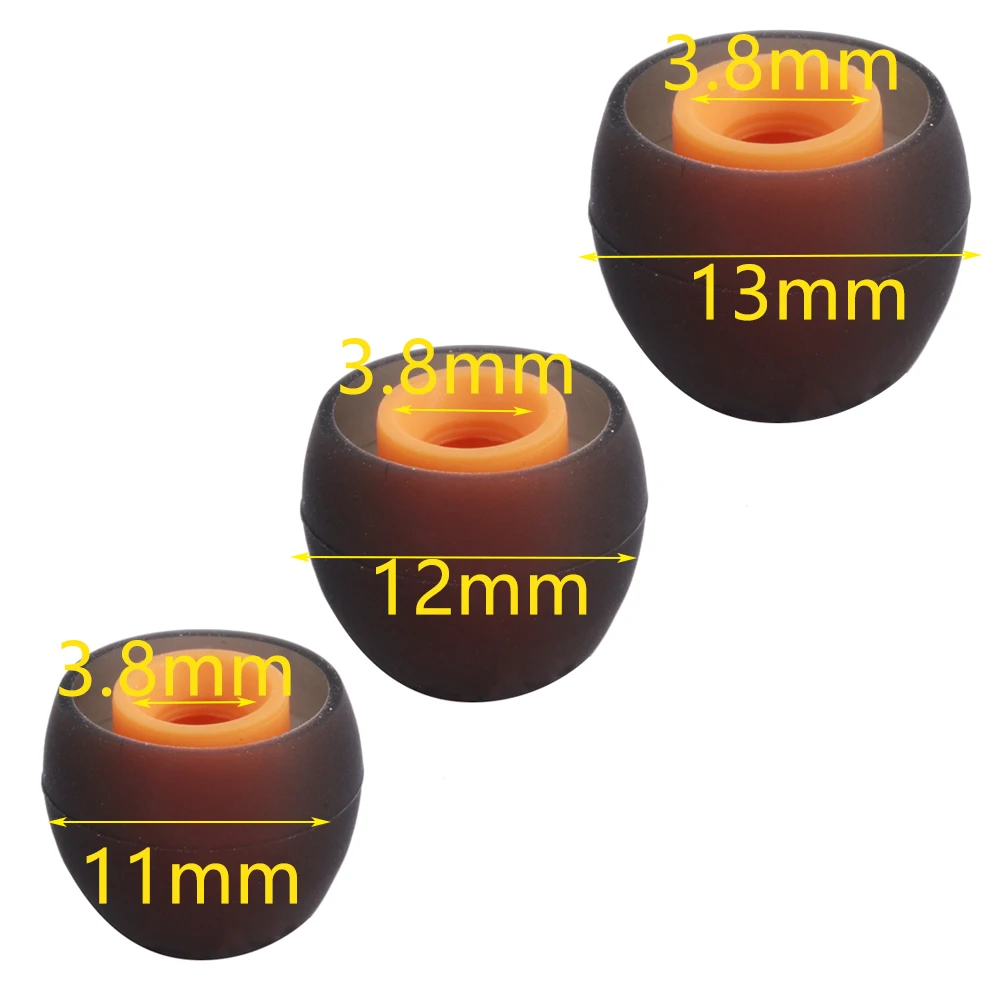 Универсальные 6 шт/3 пары 3,8 мм прочные наушники-вкладыши сменные насадки для наушников силиконовые резиновые наконечники