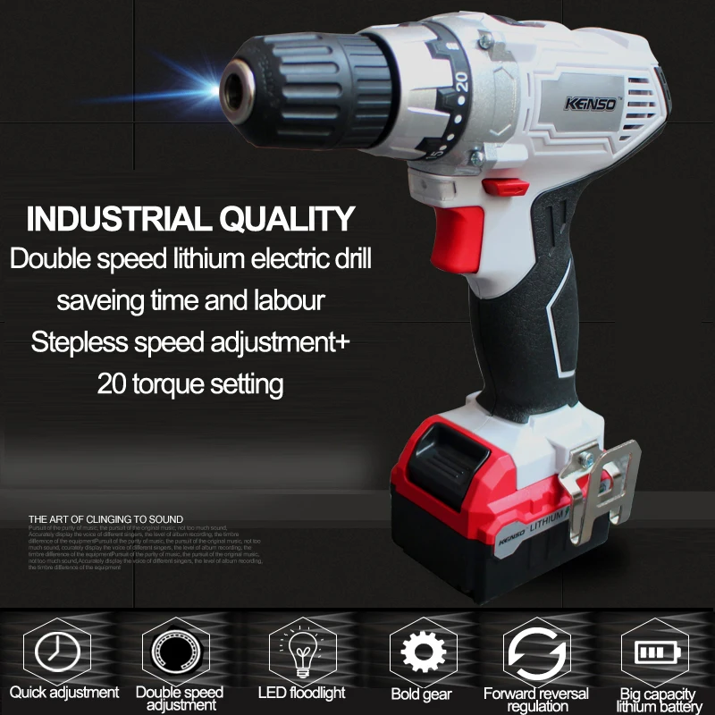 

12V Cordless Electric Power tool DOUBLE-SPEED DRILL/DRIVER Lithium-ion drill screwdriver Portable rechargeable drill with battey
