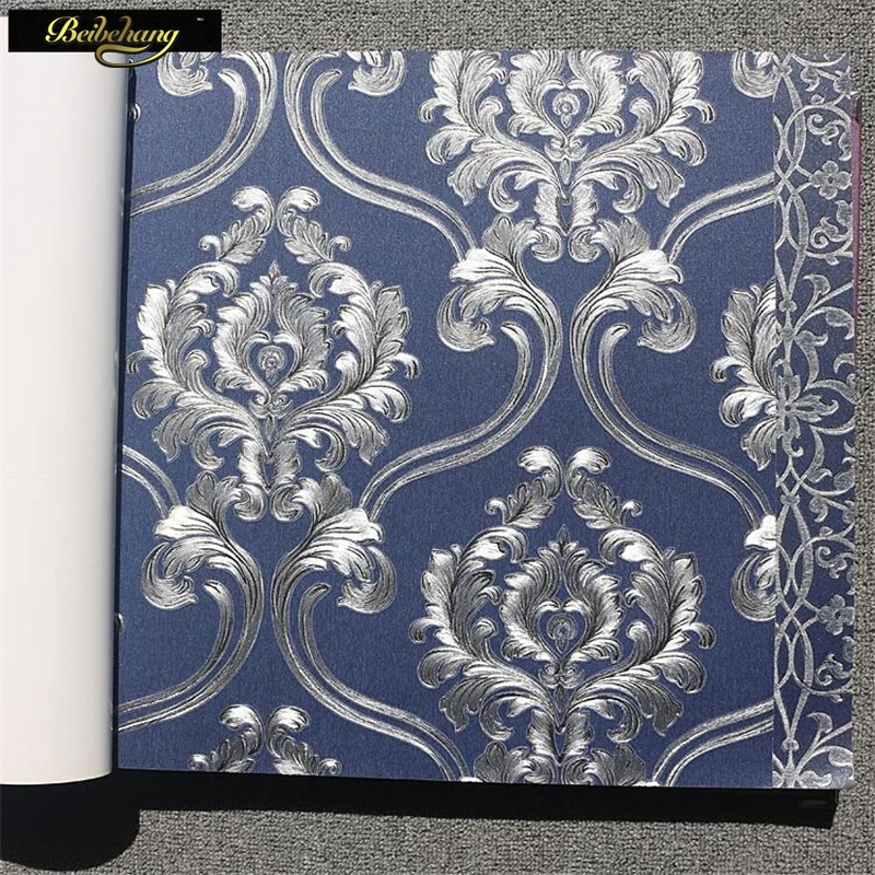 Beibehang European Style Luxury Damascus Dark Blue Wallpaper Living Room Bedroom Beauty Salon European Style Red Wall Paper Red Wall Paper Wall Paperblue Wallpaper Aliexpress