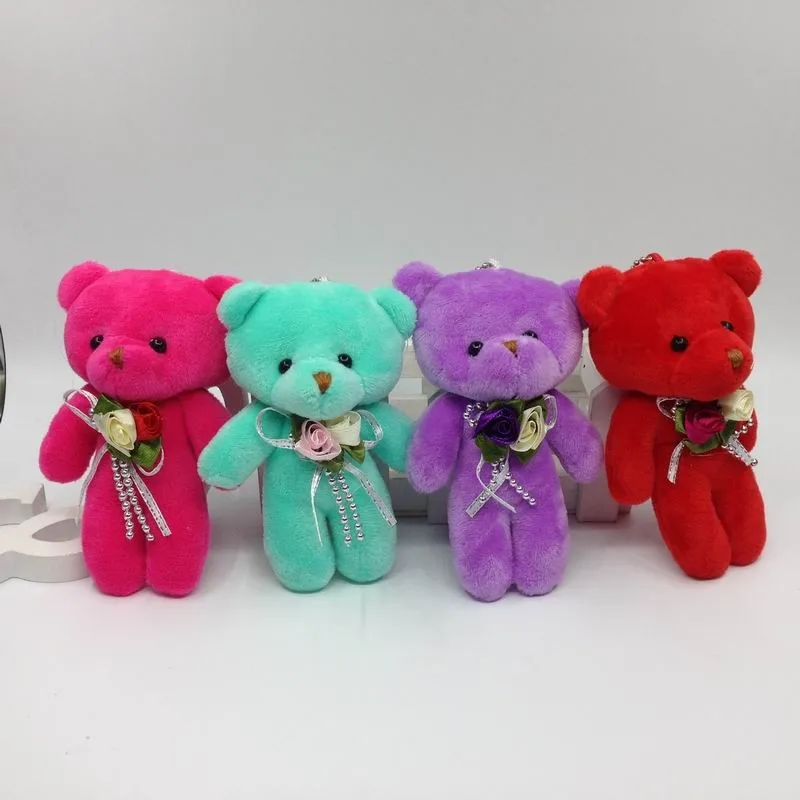13cm stand bear with flower hat 2