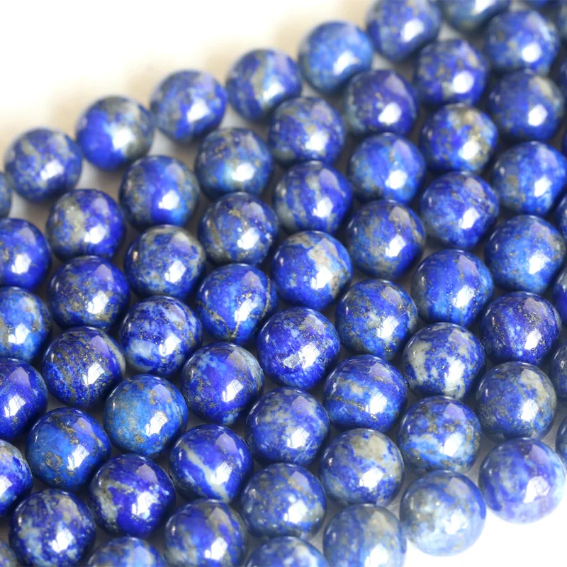 

Wholesale Natural Genuine Dark Blue Lapis Lazuli Round Loose Beads 4-12mm DIY Jewelry Necklaces or Bracelets 15" 04151