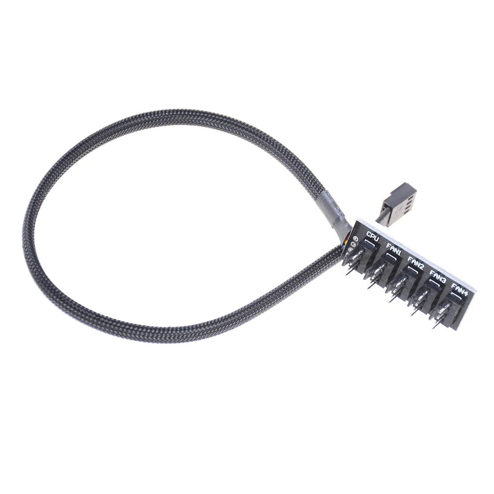HUXUAN Fan Power Cable 1 Female To 5 Male 5Pin Socket Fan Splitter Cable For 5Pin PWM Fan
