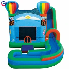 Free air blower bouncy jumping castle house with long slide inflatable trampoline bouncer custom color inflatable bouncy house