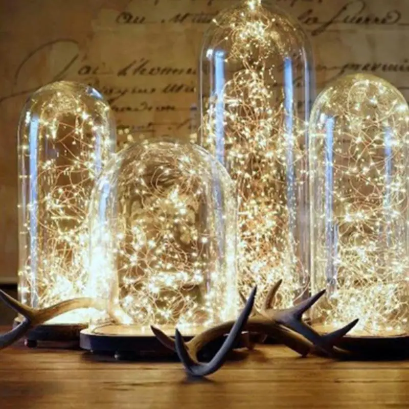 Вечерние Украшенные игрушками, светодиодный свет шнура Строка Батарея приведенный в действие фото Волшебная гирлянда 3 м/4 м/5 м теплые белые свадебные Рождественская елка