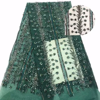 

African Lace Fabric Sequins High Quality 5yards Lace Tulle Lace Fabric African French Net Lace Fabric For Eveing Dress