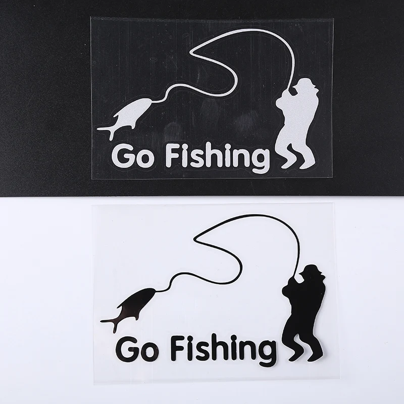 

White Fisherman Fishing Art Auto Window Fishing Car Sticker Body Vinyl Decal