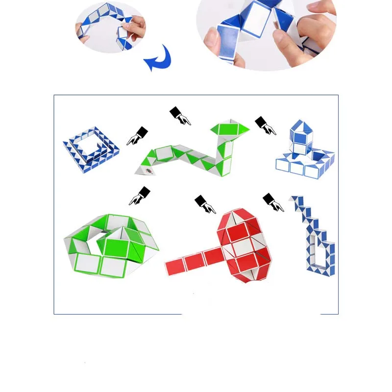Клин креативный сменный 25 мм линейка Магическая змея твист Волшебный Куб Головоломка интеллектуальные игрушки случайный цвет 60 сегментов